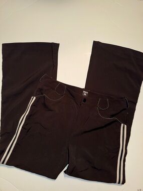 Anna Sui Black Pants with White Stripes Sz 12